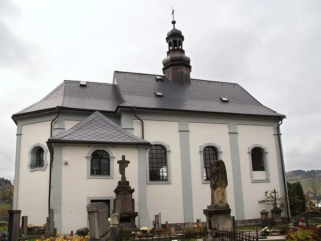 Czech town Semily—Saint John the Baptist church (dedicated 1727, finished 1735)
