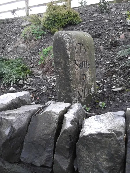 Old Milestone by the A682, Station House, Newsholme