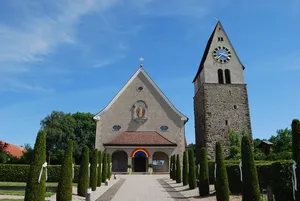 St. Johann Catholic Church with free-standing church tower