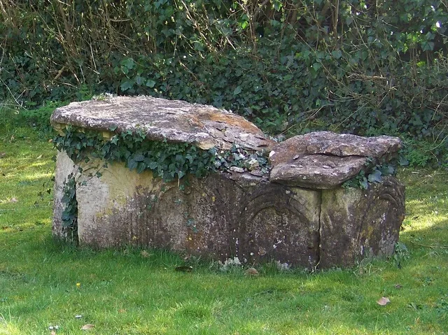 Chest tomb, St Michael's and All Angels Church Grade II listed, 17th century. chest tomb to Thomas Heale Junior.