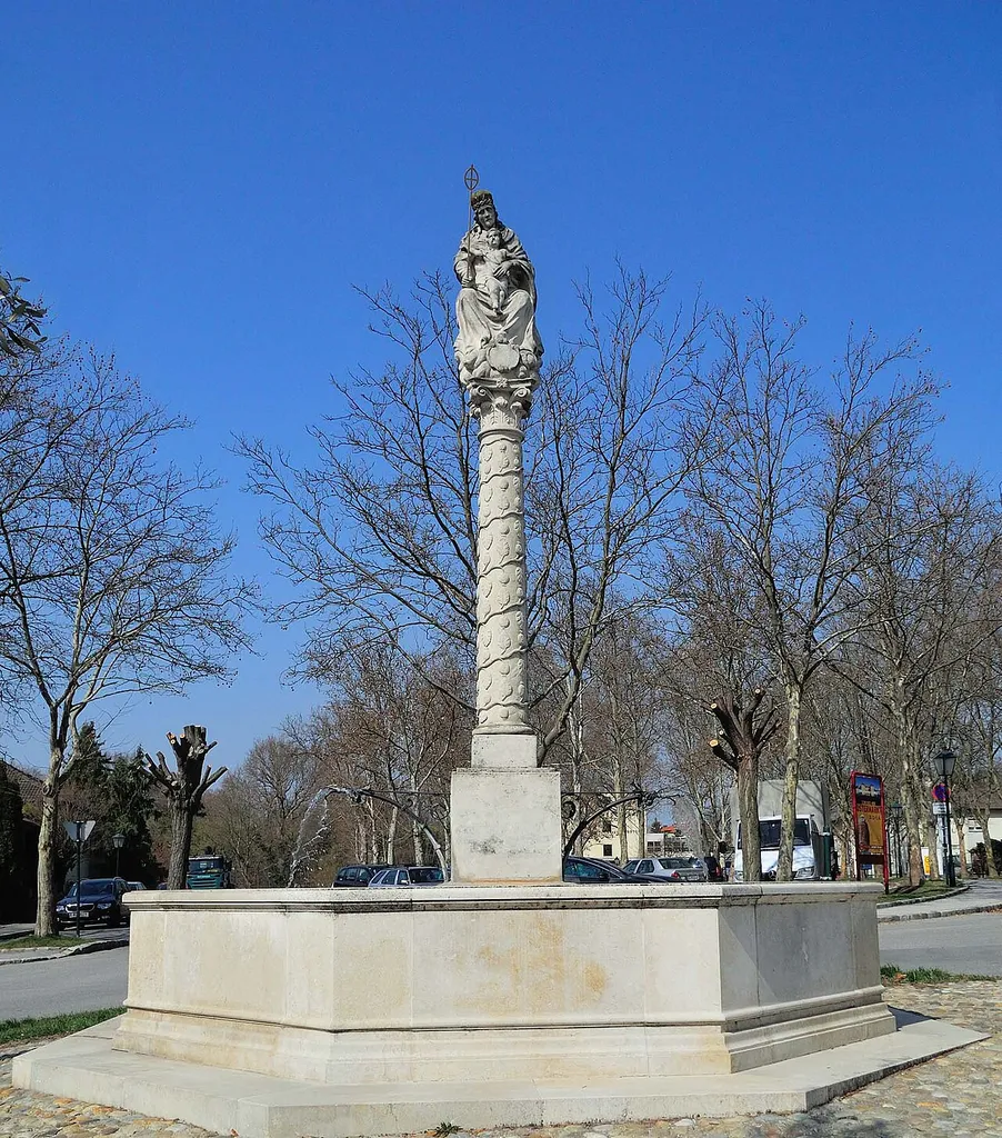 Madonna column in Bad Deutsch-Altenburg, Lower Austria, Austria