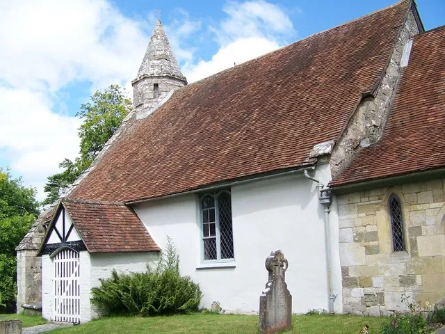 The nave and south porch of St Peter's parish church, Fugglestone St Peter, Wiltshire, seen from the southeast