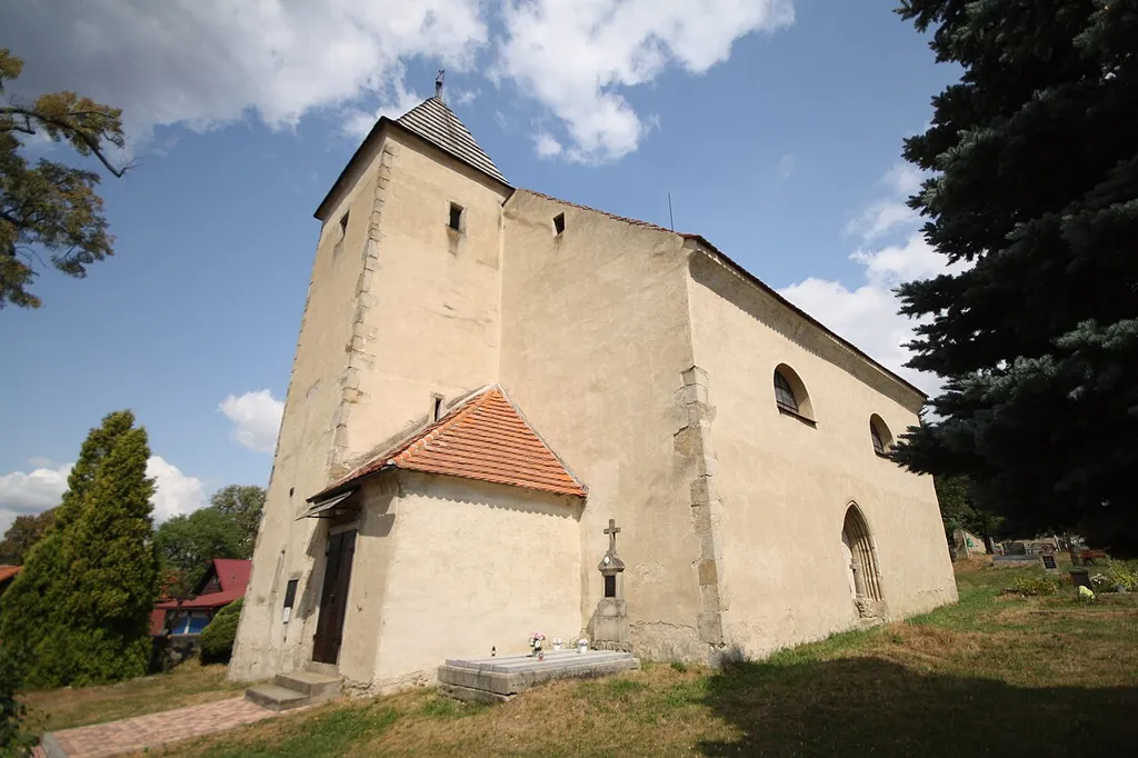 Overview of Church of Saint Lucy in Ježov, Pelhřimov District.