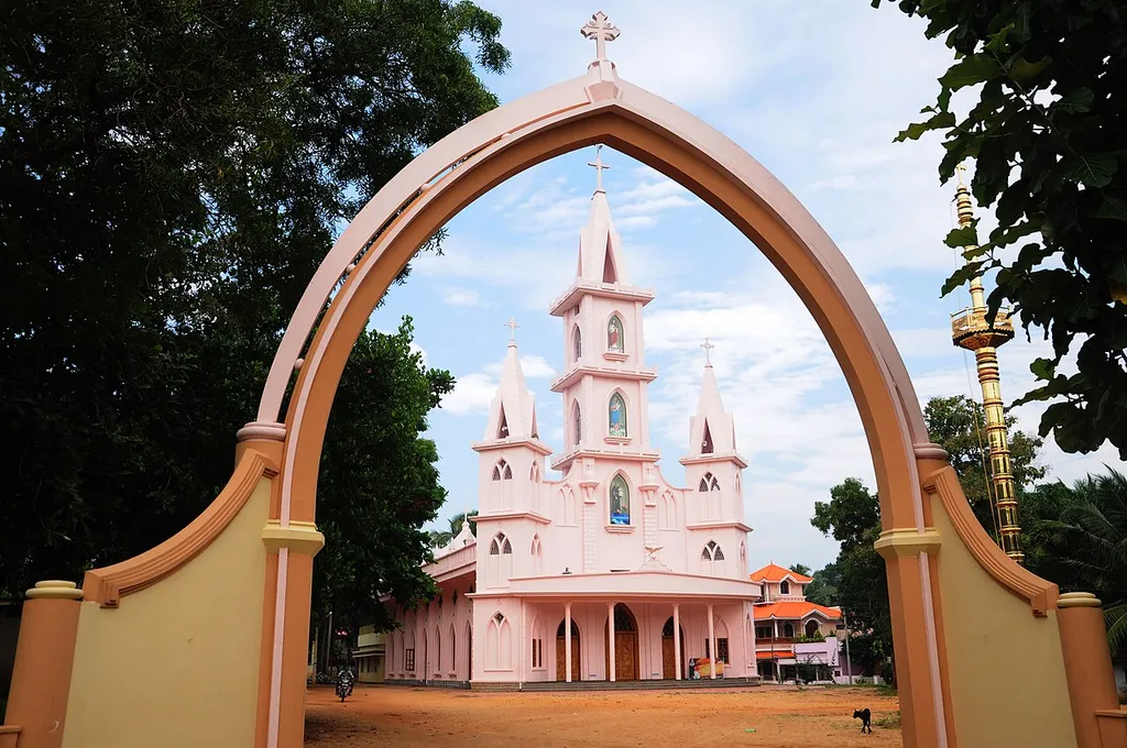 The picture shows the view of the St.Antony Church in Chemmanvilai Village.