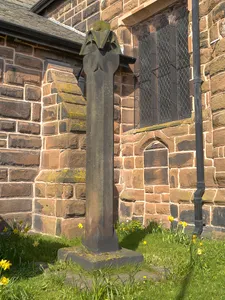 Standing cross in St Luke's churchyard, Farnworth, beside the south porch