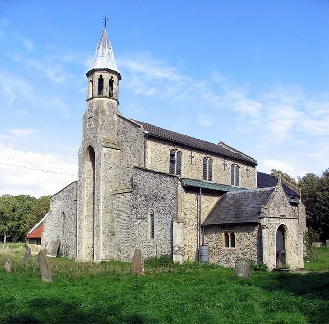 Holy Trinity parish church, Great Hockham, Norfolk, seen from the southwest