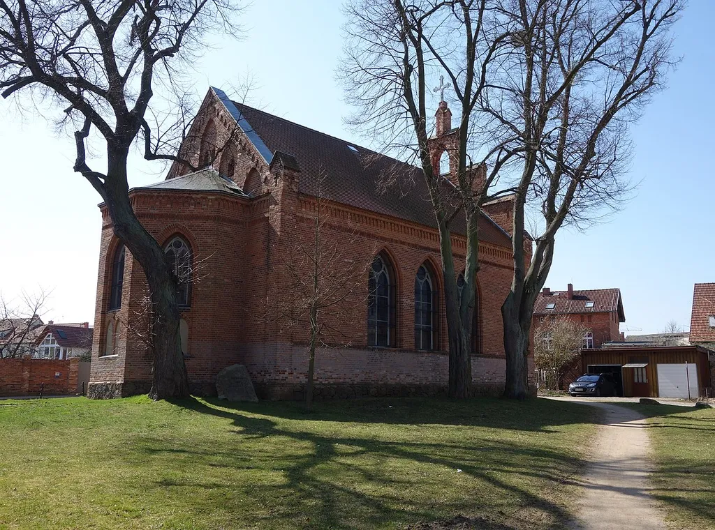 North-eastern view of the church St.Martin in Angermünde , Angermünde municipality , Uckermark district, Brandenburg state, Germany