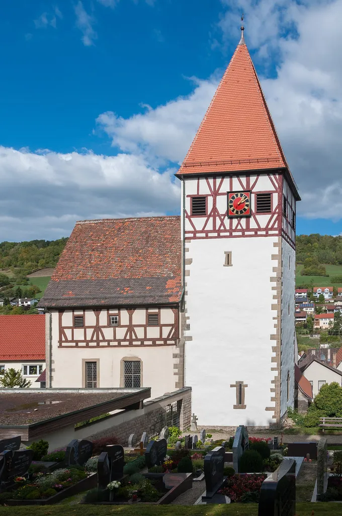 Protestant fortified church Saints Alban and Wendelin in Künzelsau-Morsbach.