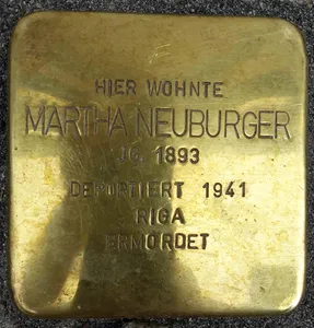 Stolperstein dedicated to Martha Neuburger