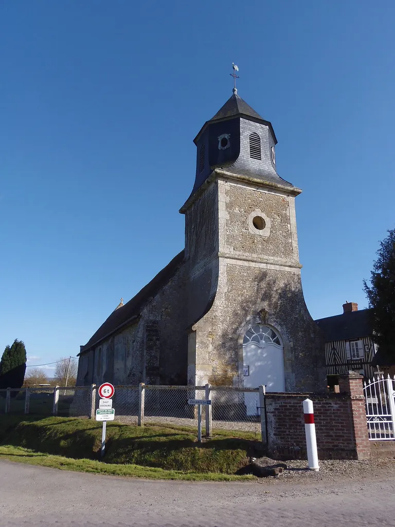Hotot-en-Auge (Normandie, France). L'église Saint-Ouen.