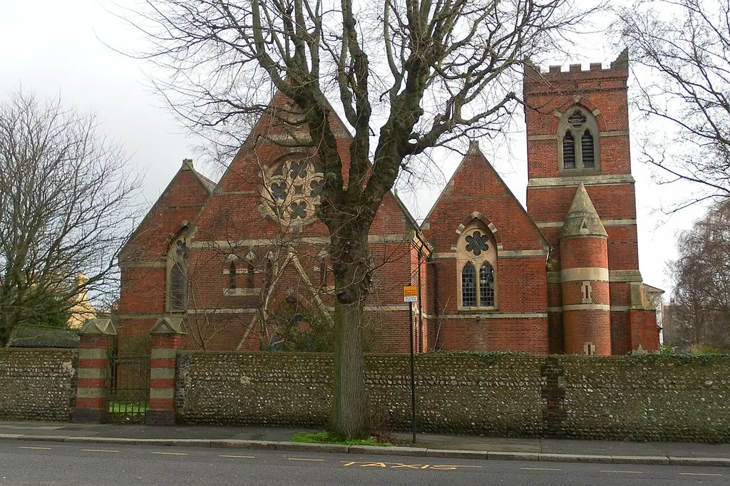 Former parish church of the Holy Trinity, Blatchington Road, Hove, Sussex, England, seen from the west from Goldstone Villas