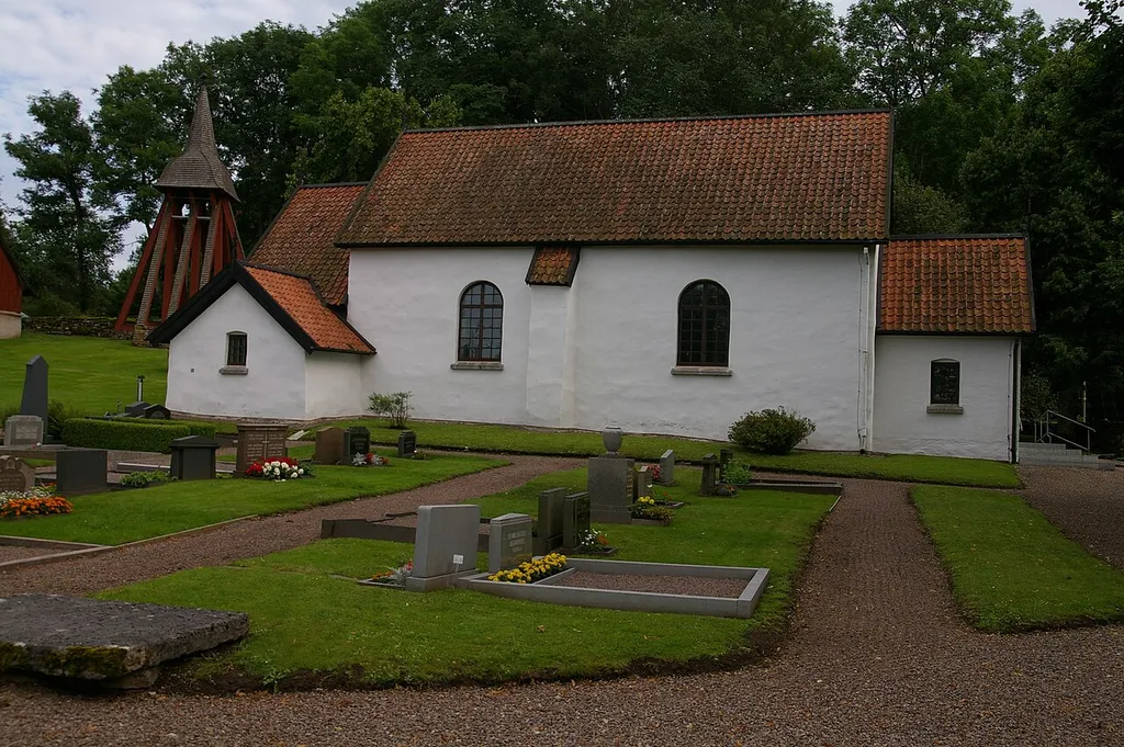 Högstena kyrka (Swedish:Church of Högstena) in Västergötland, Sweden.