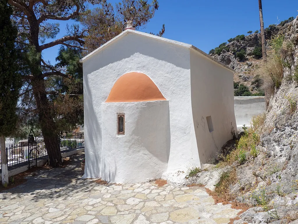 The medieval church of Saint Pelagia in Ano Viannos, Crete.