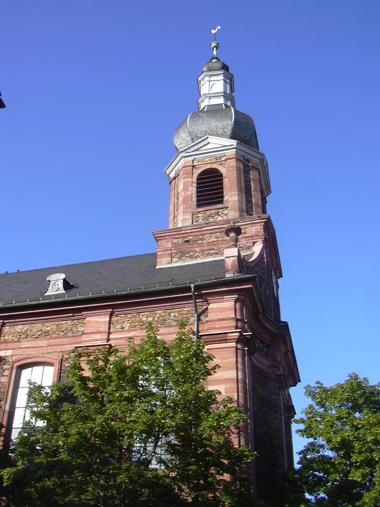 Church St. Justin (1758), successor of an older, destroyed church dedicated to St. Justin, Alzenau, near Aschaffenburg, Bavaria/Germany