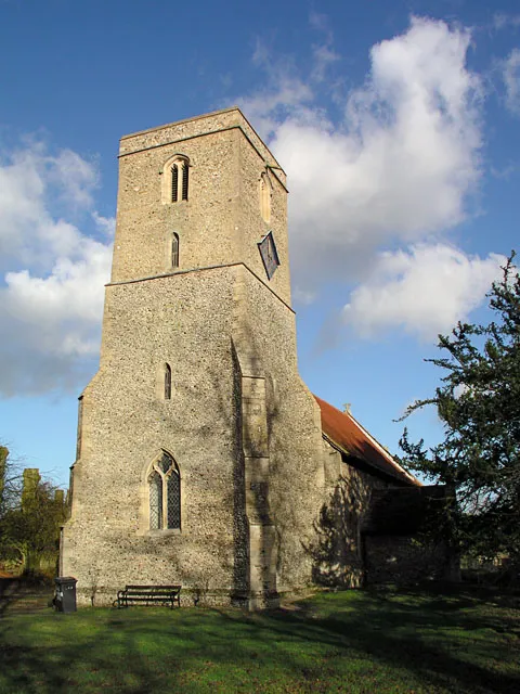 St Mary's parish church, West Wickham, Cambridgeshire, seen from the southwest
