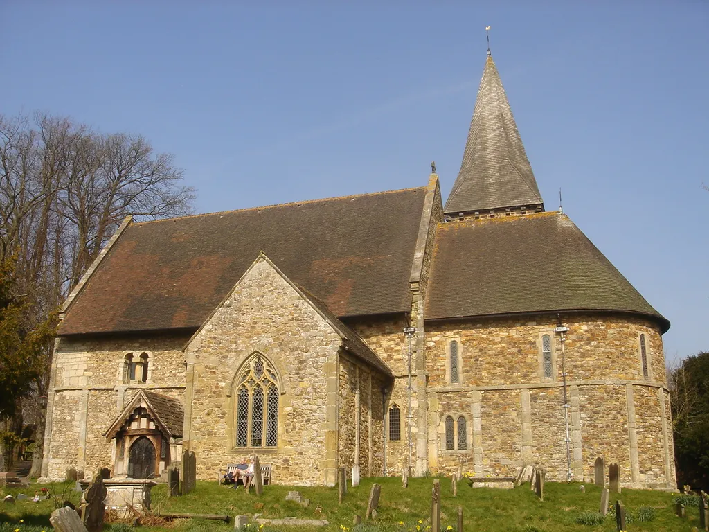 St Nicholas Church, Worth, Borough of Crawley, England. The 10th- or 11th-century parish church of Worth, originally a small village in the Mid Sussex District of West Sussex until it became part of Crawley. Listed at Grade I by English Heritage (IoE code 363409)