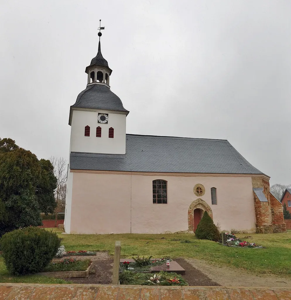Southern view of the church in Falkenberg , Briesen municipality , Oder-Spree district, Brandenburg state, Germany