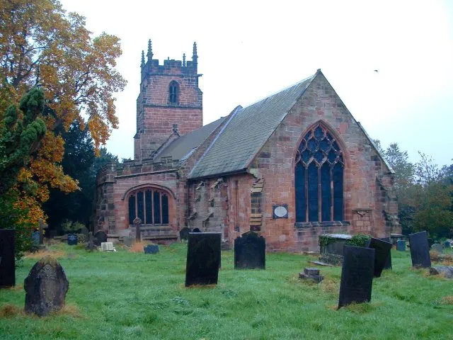 Church of St. James the Great, Longdon, Staffordshire. View from the east of St James' Church and Churchyard, Longdon.