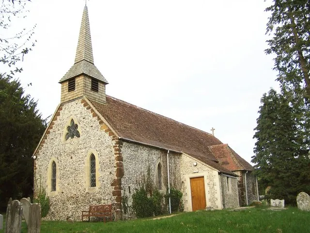 St. Peter's Church, Plaitford Viewed from the south west corner of the churchyard on a spring evening.