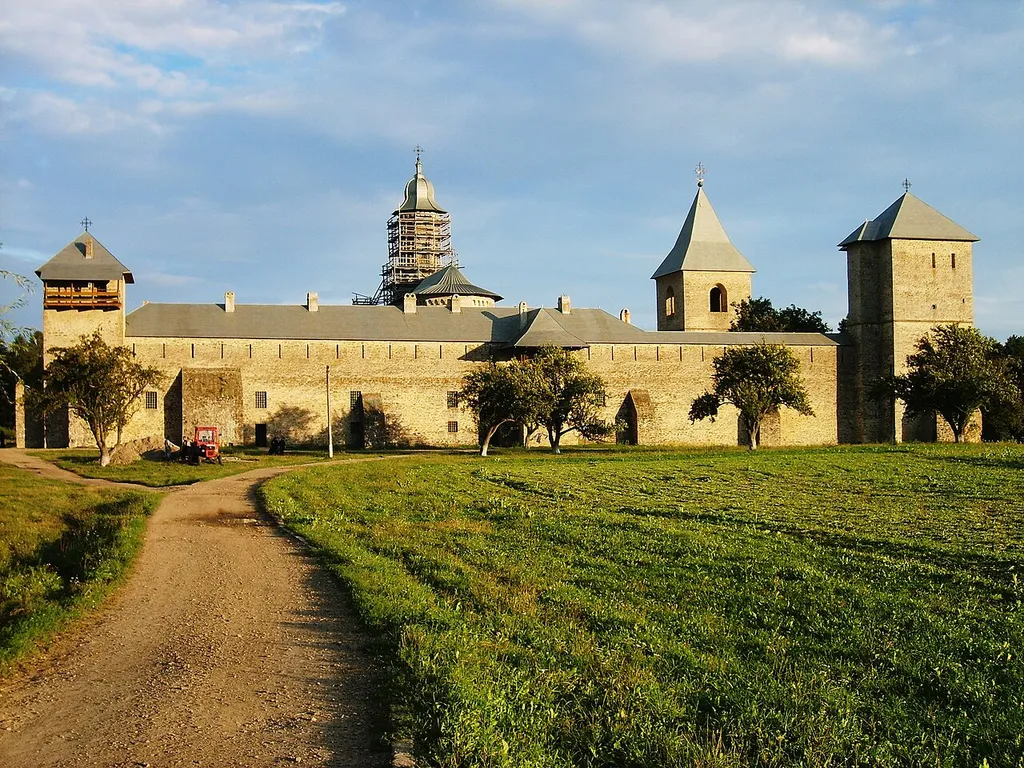 View of the Dagomirna monastery during the sunset