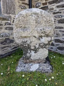 Wayside cross in Gunwalloe churchyard, 0.75m east of the church