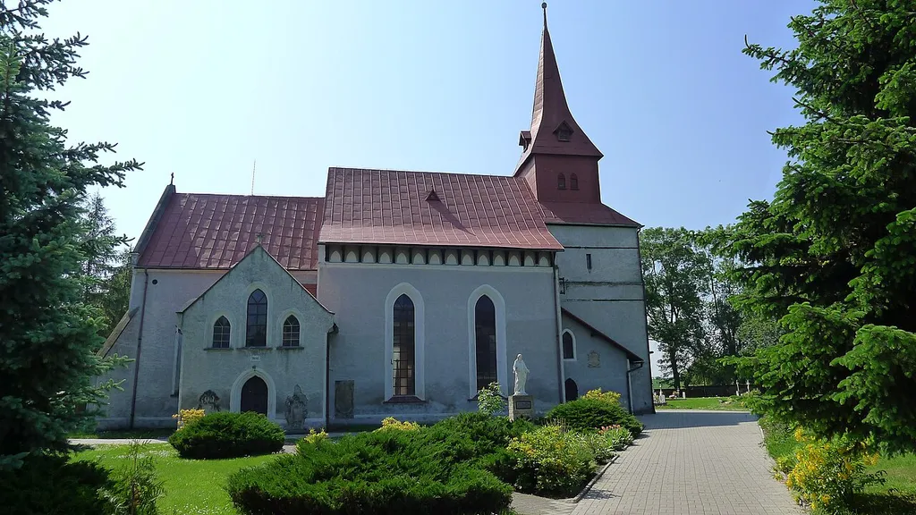 Sacred Heart church in Olszanica, north view