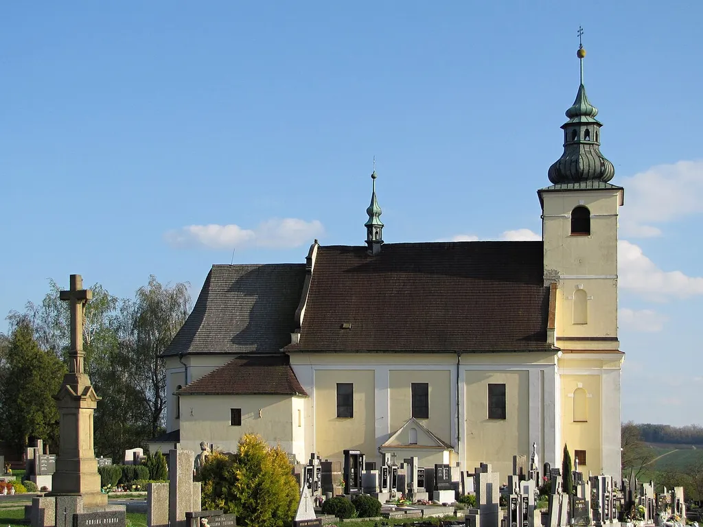 Ježov, Hodonín District, Czechia. Church of Saint James the Greater.