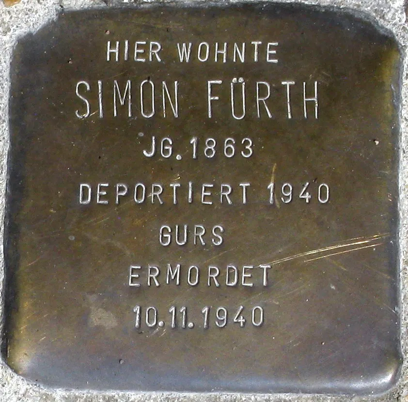 Stolperstein für Simon Fürth, Rheinstraße 15, Freiburg im Breisgau