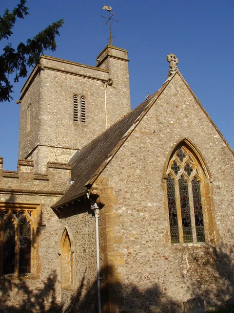 Parish church of Wootton Fitzpaine, Dorset, seen from the southeast