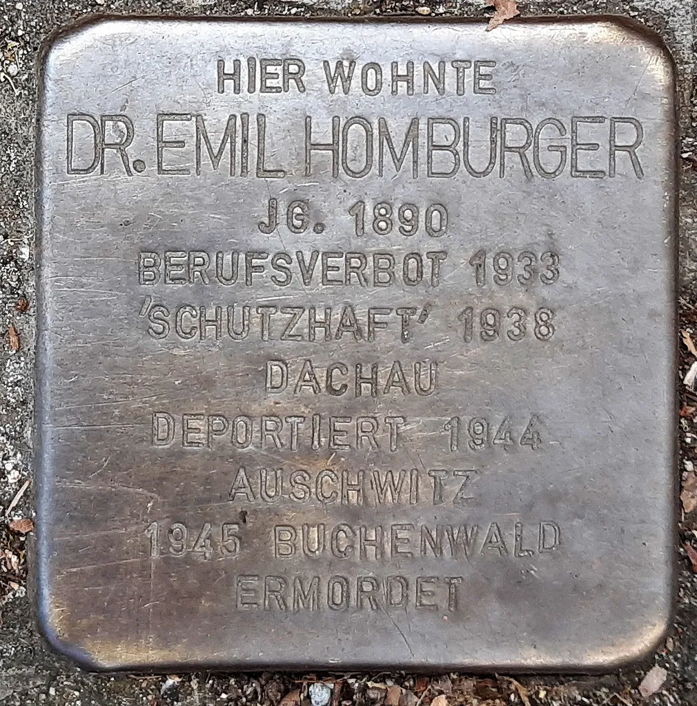 Stolperstein für Emil Homburger in Freiburg, Goethestraße 14