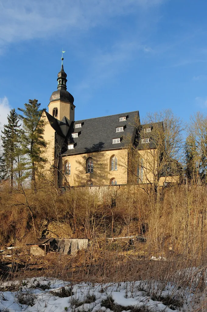 Plauen/Vogtland, urban district Strassberg, parish church - built 1576 on the ground of a former castle, rebuilt 1626 (district Vogtlandkreis, Free State of Saxony, Germany)