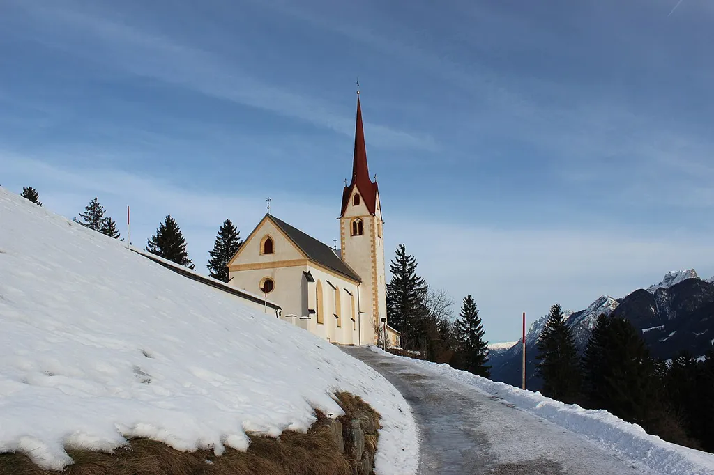 Catholic Church of St. Jakobus der Ältere in Strassen, Tyrol, Austria.