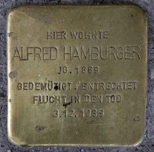 Stolperstein dedicated to Alfred Hamburger