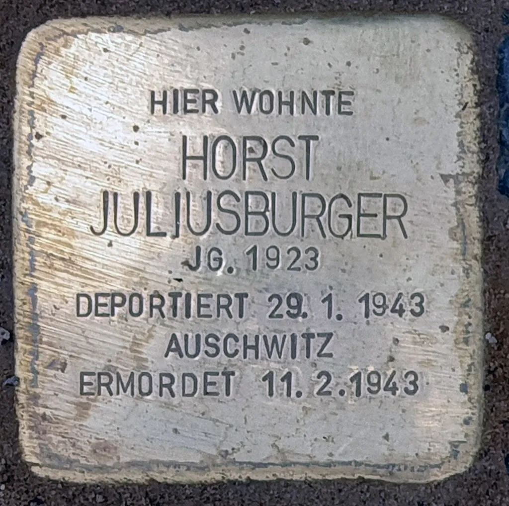 "Stolperstein" (stumbling block), Horst Juliusburger, Winsstraße 12, Berlin-Prenzlauer Berg, Germany