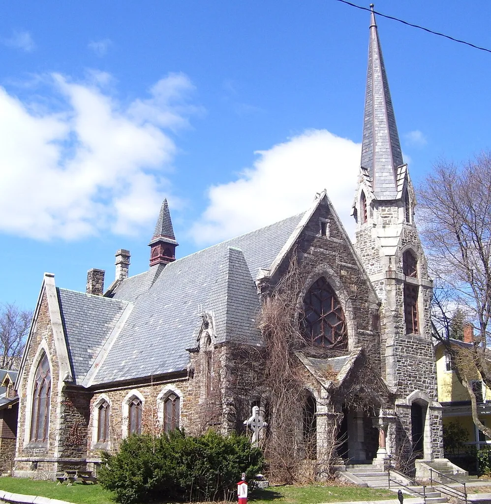 The former All Souls Unitarian Church on Main Street in Brattleboro, Vermont, was built in 1875 out of stone quarried from near the top of the Wantastiquet Mountain, across the Connecticut River in New Hampshire. The building is now used as a theatre called "The Stone Church". The building is located within the Brattleboro Downtown Historic District. (Source: "The Visitor's Guide to Brattleboro and the Vibrant Villages of Southern Vermont" (2010))