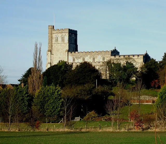 View of the church of St Mary the Virgin at Edelsborough, Buckinghamshire, UK