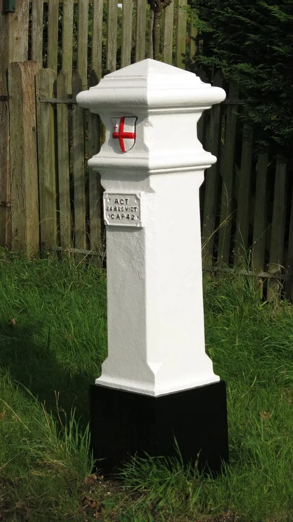 London Coal Duty Marker on County Boundary where road meets Potter Street Hill