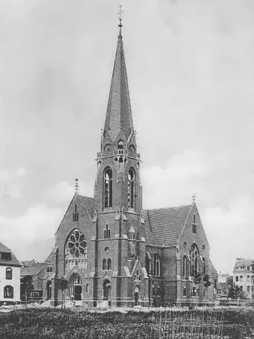 Reformationskirche in Essen-Rüttenscheid, nach Zerstörung im Zweiten Weltkrieg nicht wieder aufgebaut