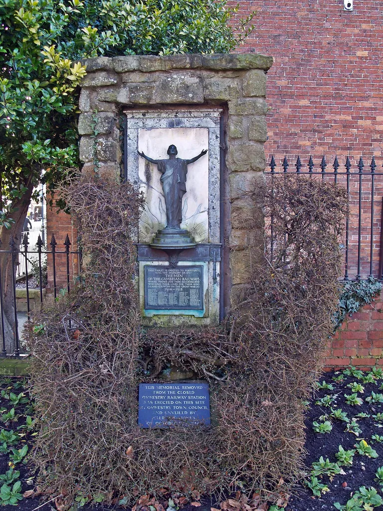 Photograph of the Cambrian Railway War Memorial, Oswestry, Shropshire, England