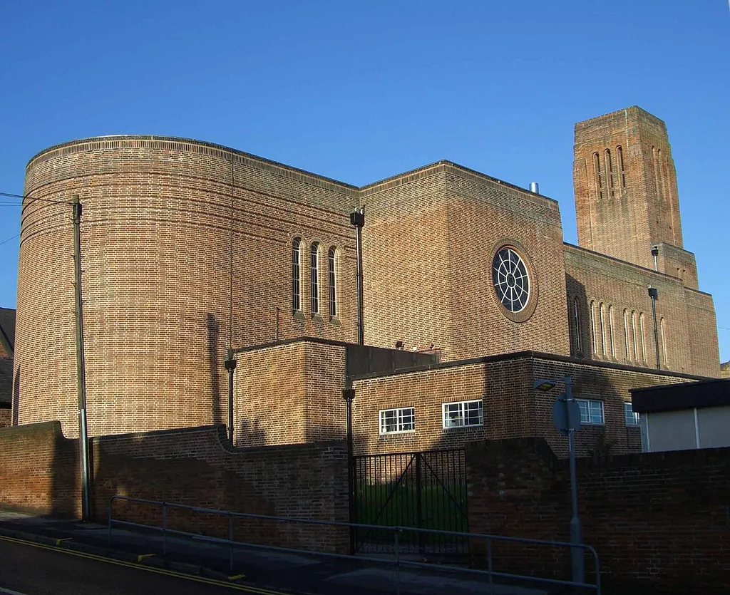 Roman Catholic church of the Sacred Heart, Forbes Road, Hillsborough, Sheffield, South Yorkshire, seen from the east from Ripley Street