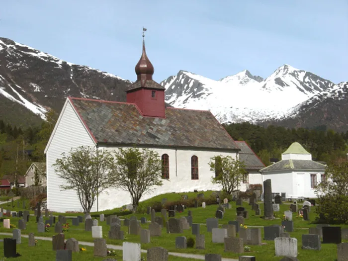 Hen church, Isfjorden, in Norway