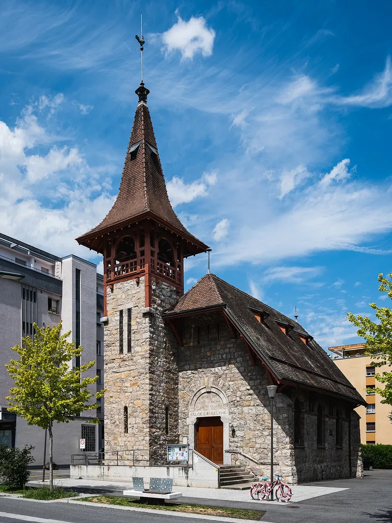 The Protestant church in Monthey, Switzerland.
