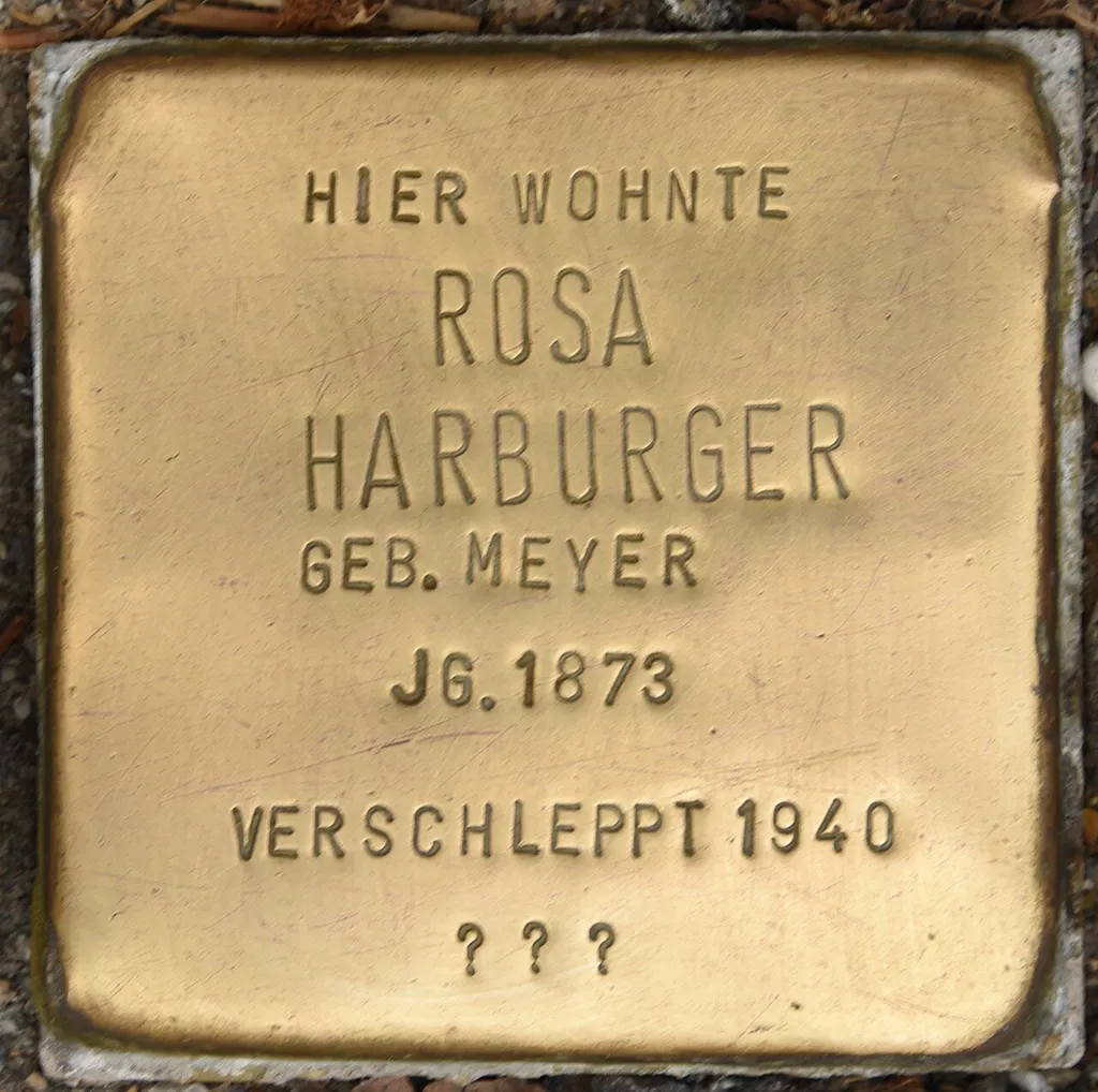 Stolperstein dedicated to Rosa Harburger