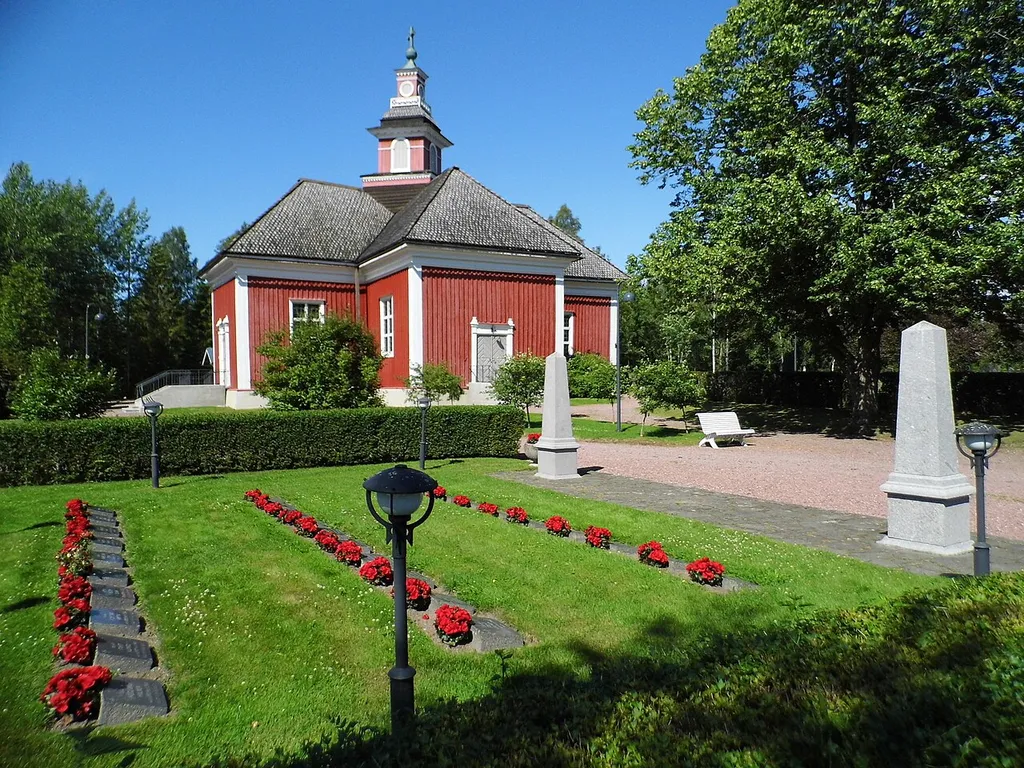 Military cemetary at church in Petolahti, Finland