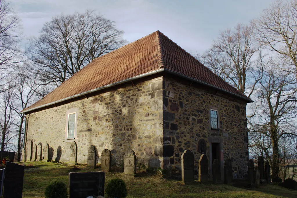 Church in Meiches, cemetery "Totenkoeppel" , Lautertal, Hesse, Germany