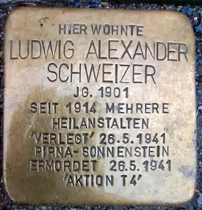 Stolperstein dedicated to Ludwig Alexander Schweizer