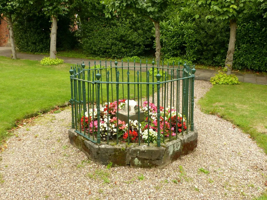 Photograph of the sundial in the grounds of the Moravian Church, Ockbrook, Derbyshire, England