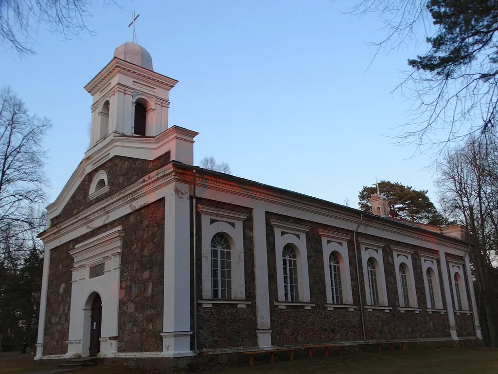 Evangelical Lutheran Church in Alkiškiai, Akmenė district, Lithuania