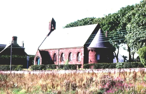 Auchmithie Kirk. The parish church of Auchmithie is built of the local Old Red Sandstone