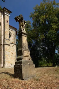 wayside cross in Studená Loučka by the church (2)